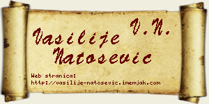 Vasilije Natošević vizit kartica